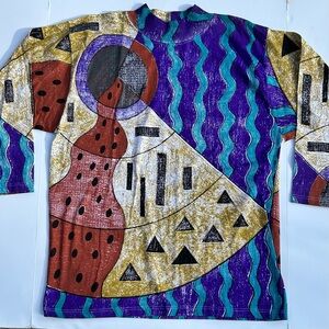 NEW 90’s VINTAGE GEOMETRIC LONG SLEEVE T-SHIRT